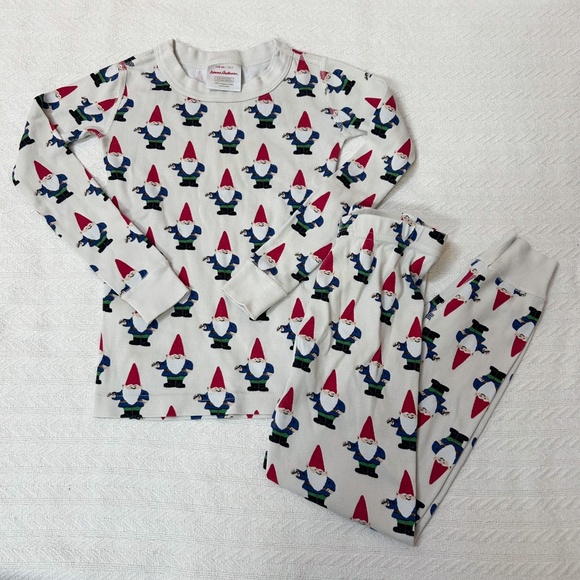 Hanna Andersson Gnome Print Pajama Set - Red, Blue, Cream - sz 5 - Picture 1 of 15
